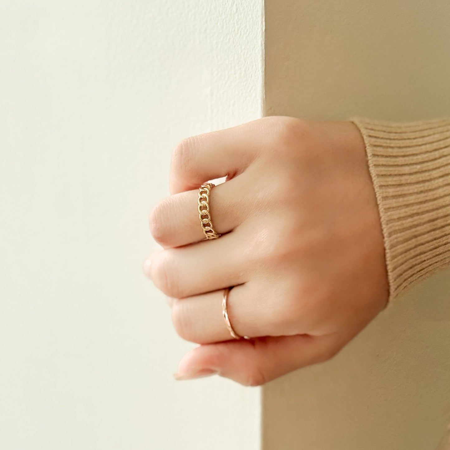 Milgrain Chain Link Band Ring