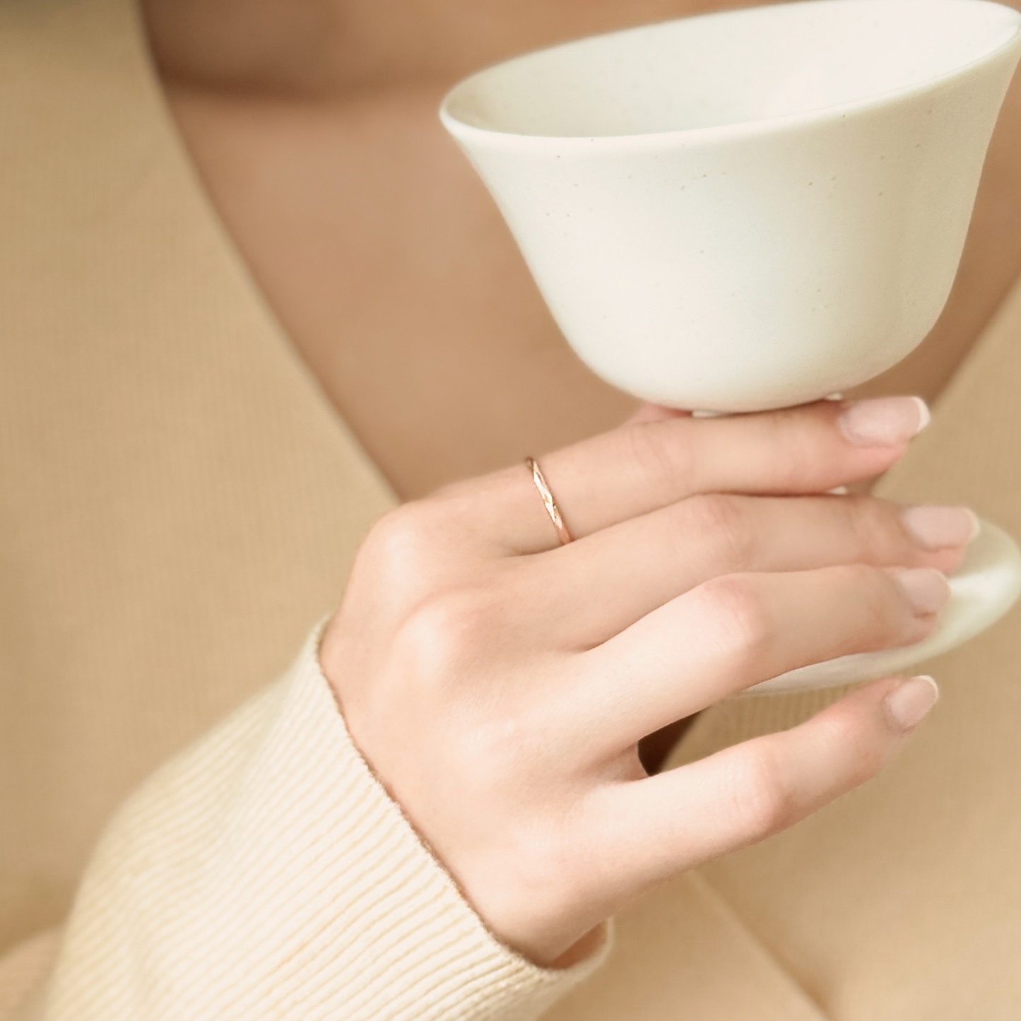 Faceted Slim Band Ring