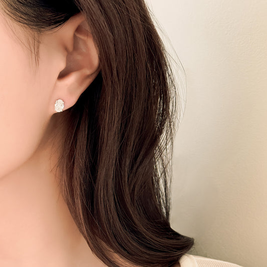 1ct Oval Cut Lab Grown Diamond Stud Earrings