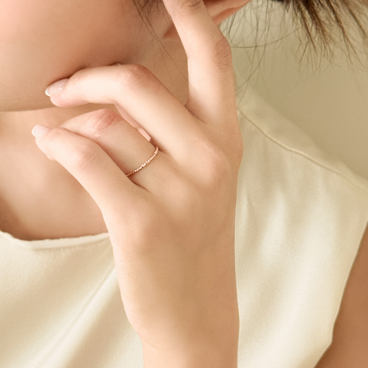 Hammered Slim Band Ring