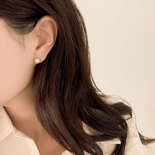 0.3ct Lab Grown Diamond Bezel Side Diamond Stud Earrings