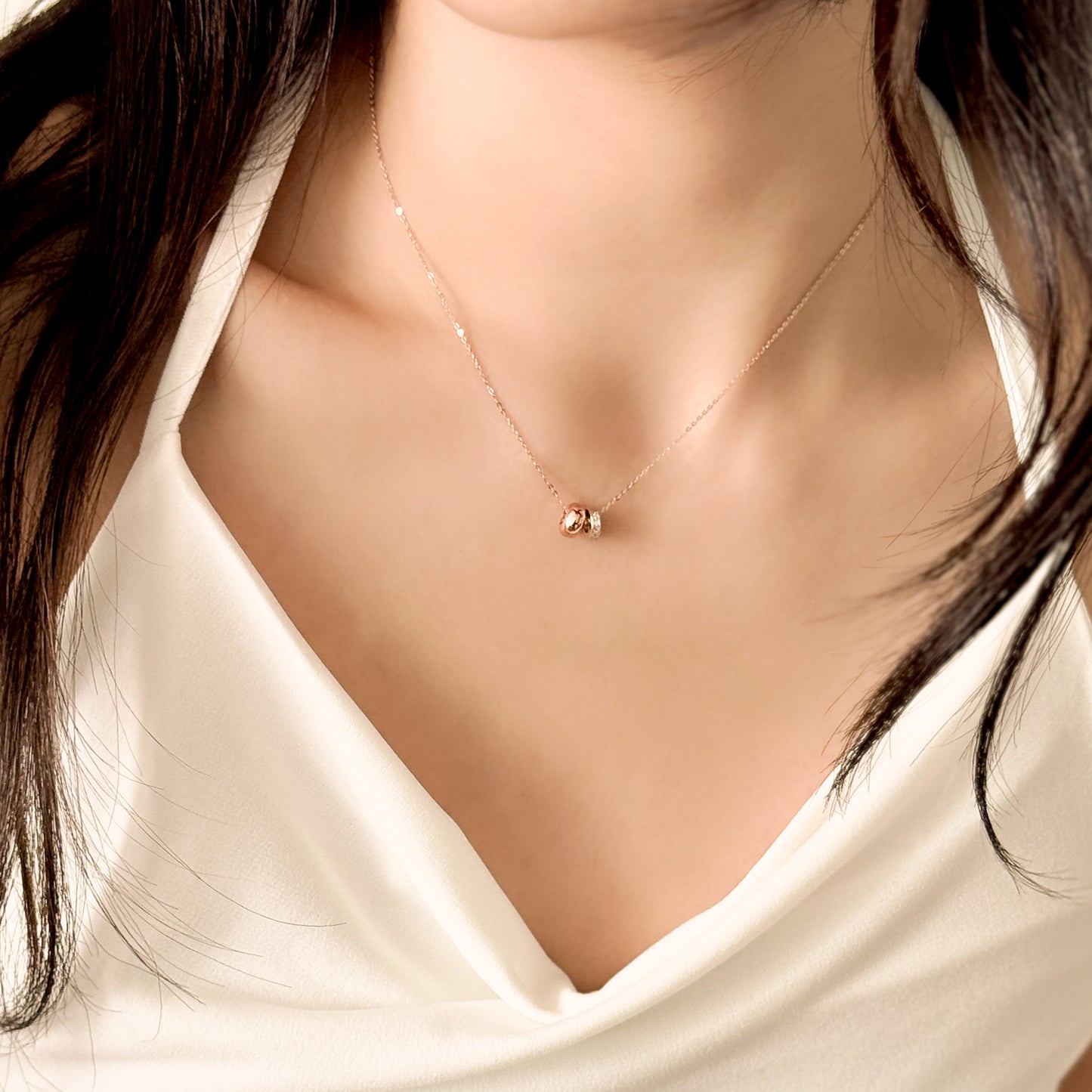 Two-Tone Duo Ring Necklace