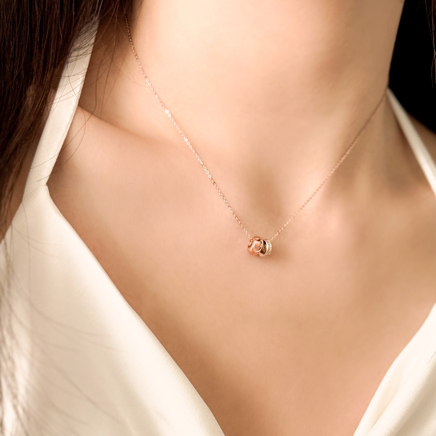 Two-Tone Duo Ring Necklace