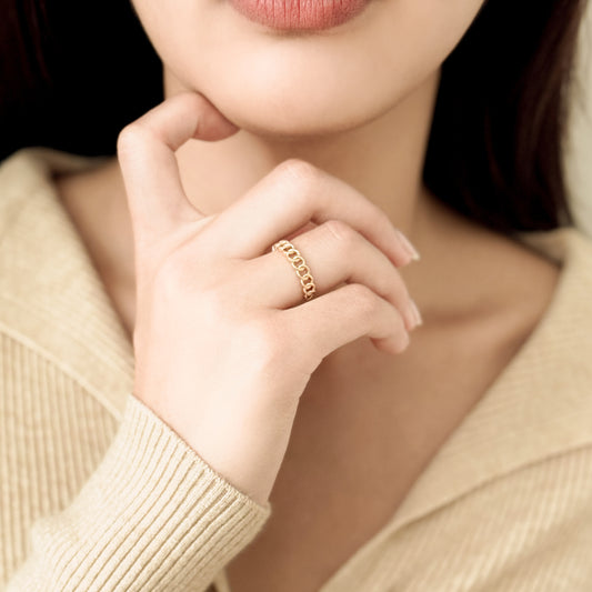 Milgrain Chain Link Band Ring