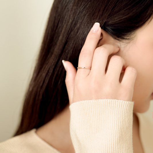 Faceted Slim Band Ring