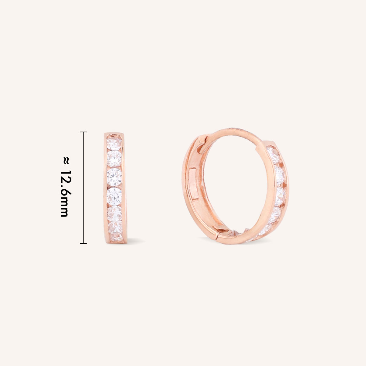 7-Stone Channel Set Hoop Earrings