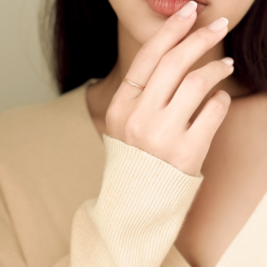 Faceted Slim Band Ring