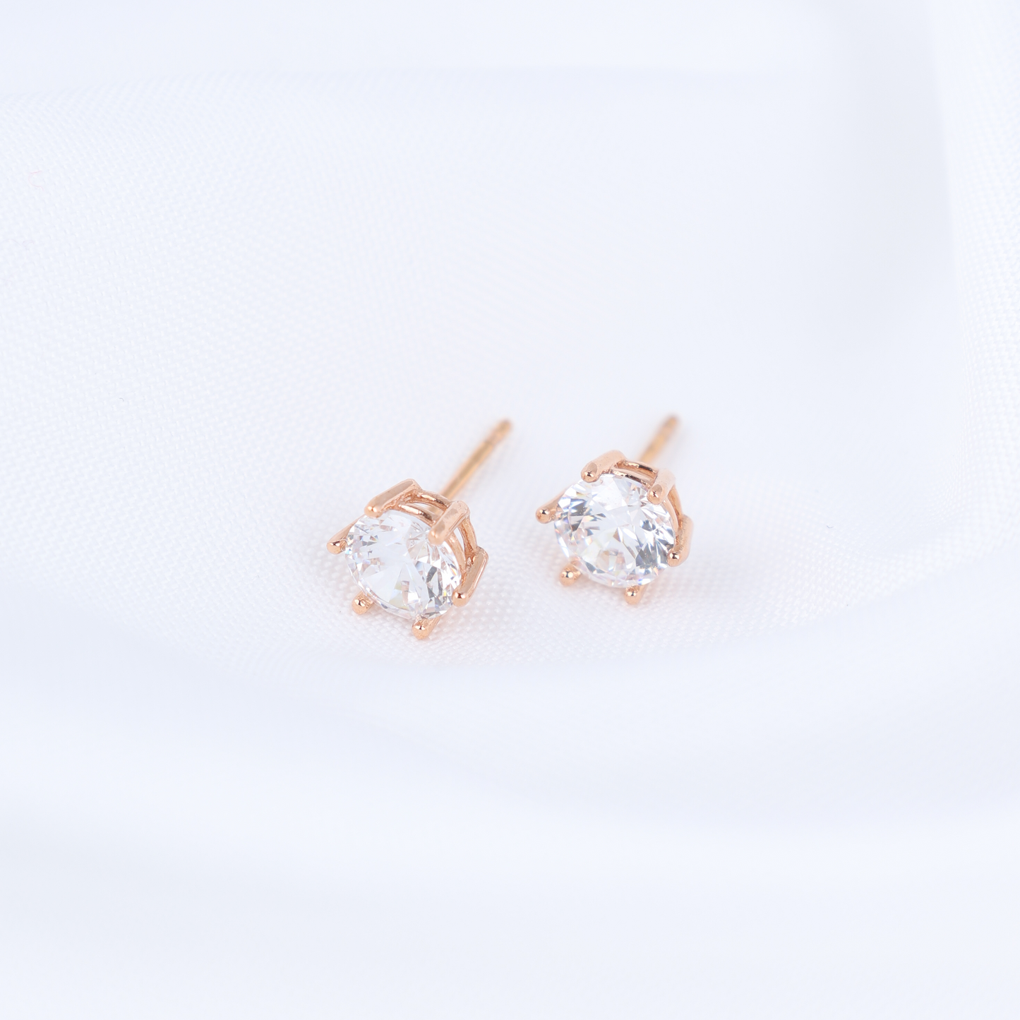 6 Prong Solitaire Stud Earrings
