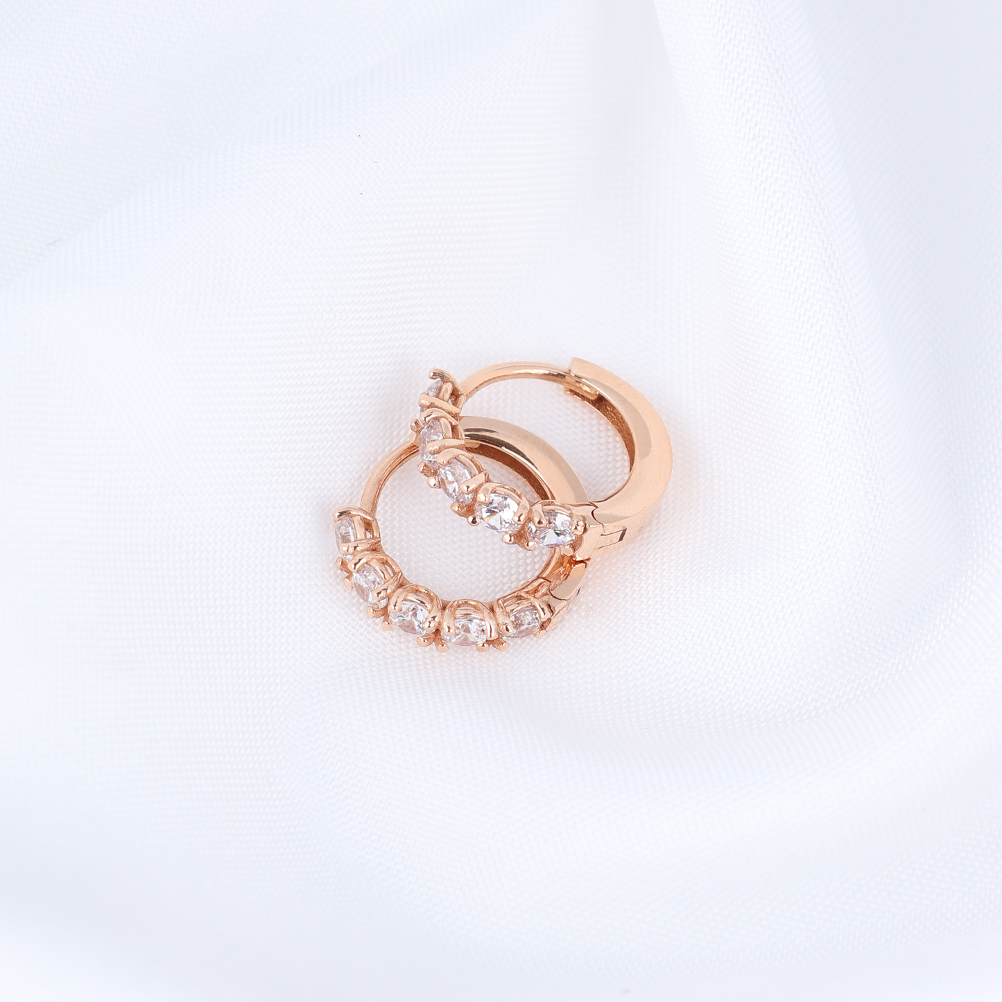 5 Stone Classic Hoop Earrings