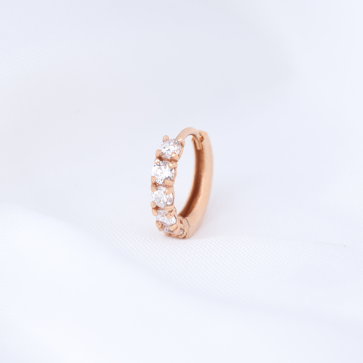 5 Stone Classic Hoop Earrings
