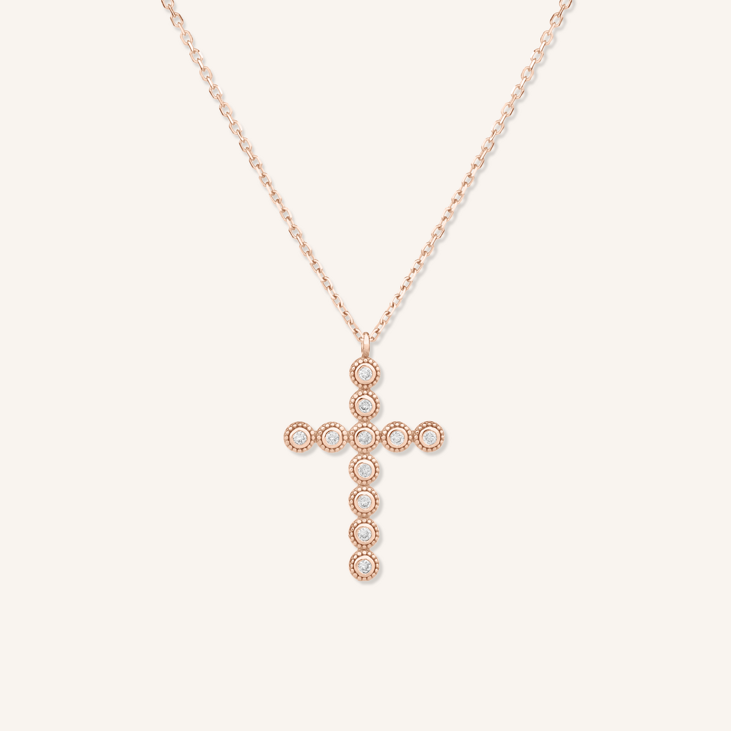 Lab Grown Diamond Bezel Cross Necklace