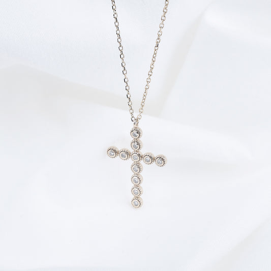 Lab Grown Diamond Bezel Cross Necklace
