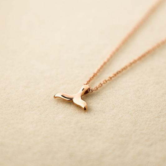 Whale Tail Necklace, Soft Curve