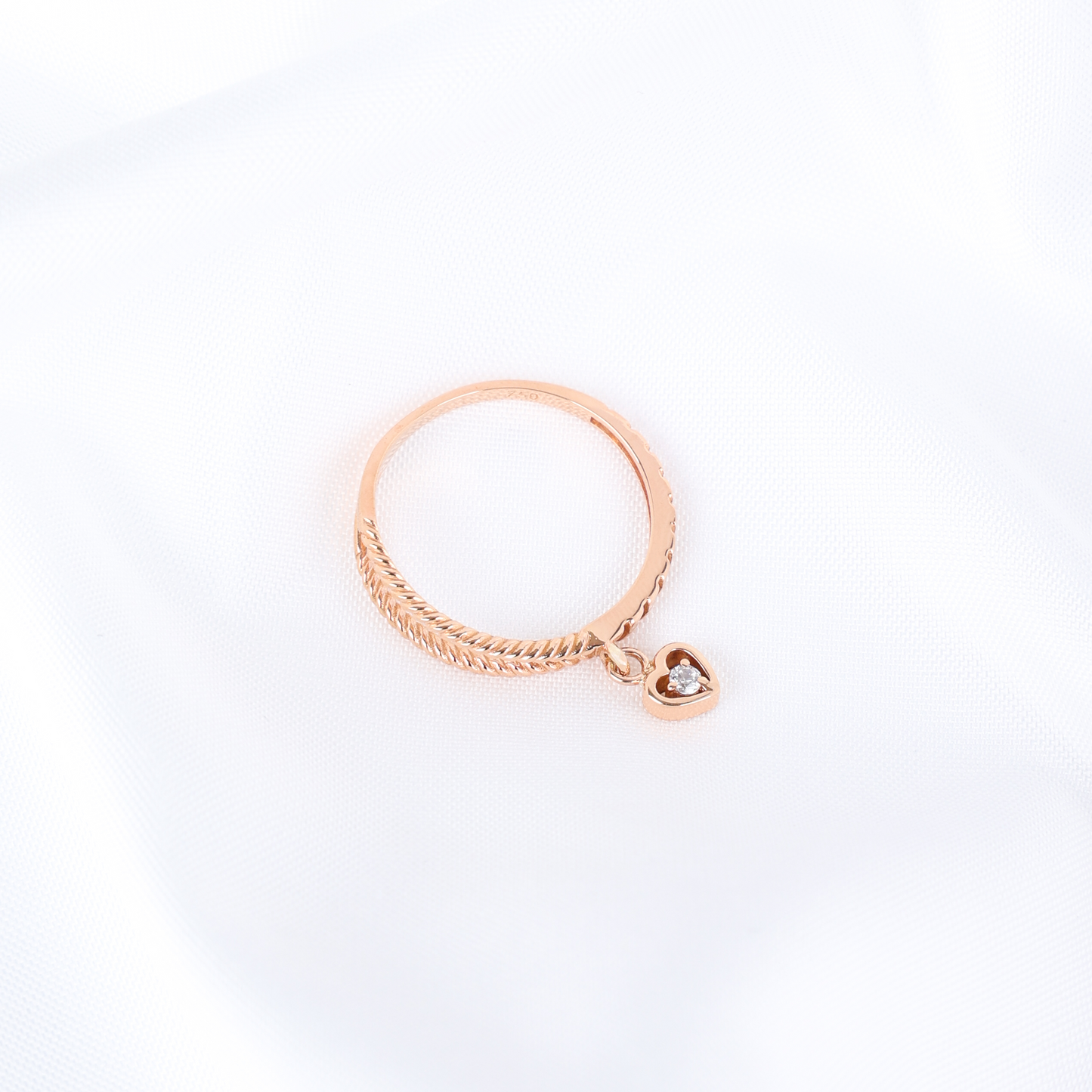 Heart Charm Dual Band Ring