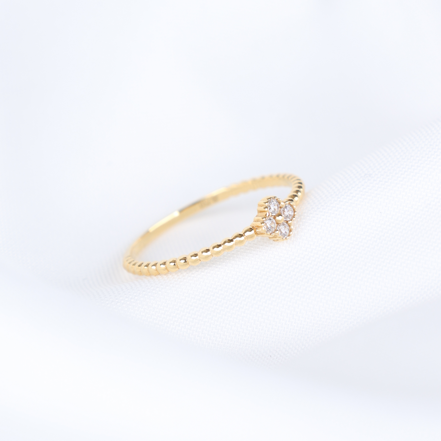 Beaded Clover Ring