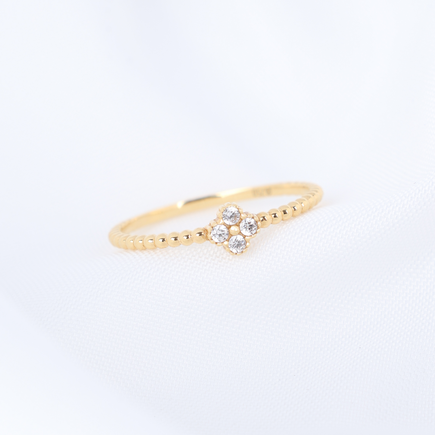 Beaded Clover Ring