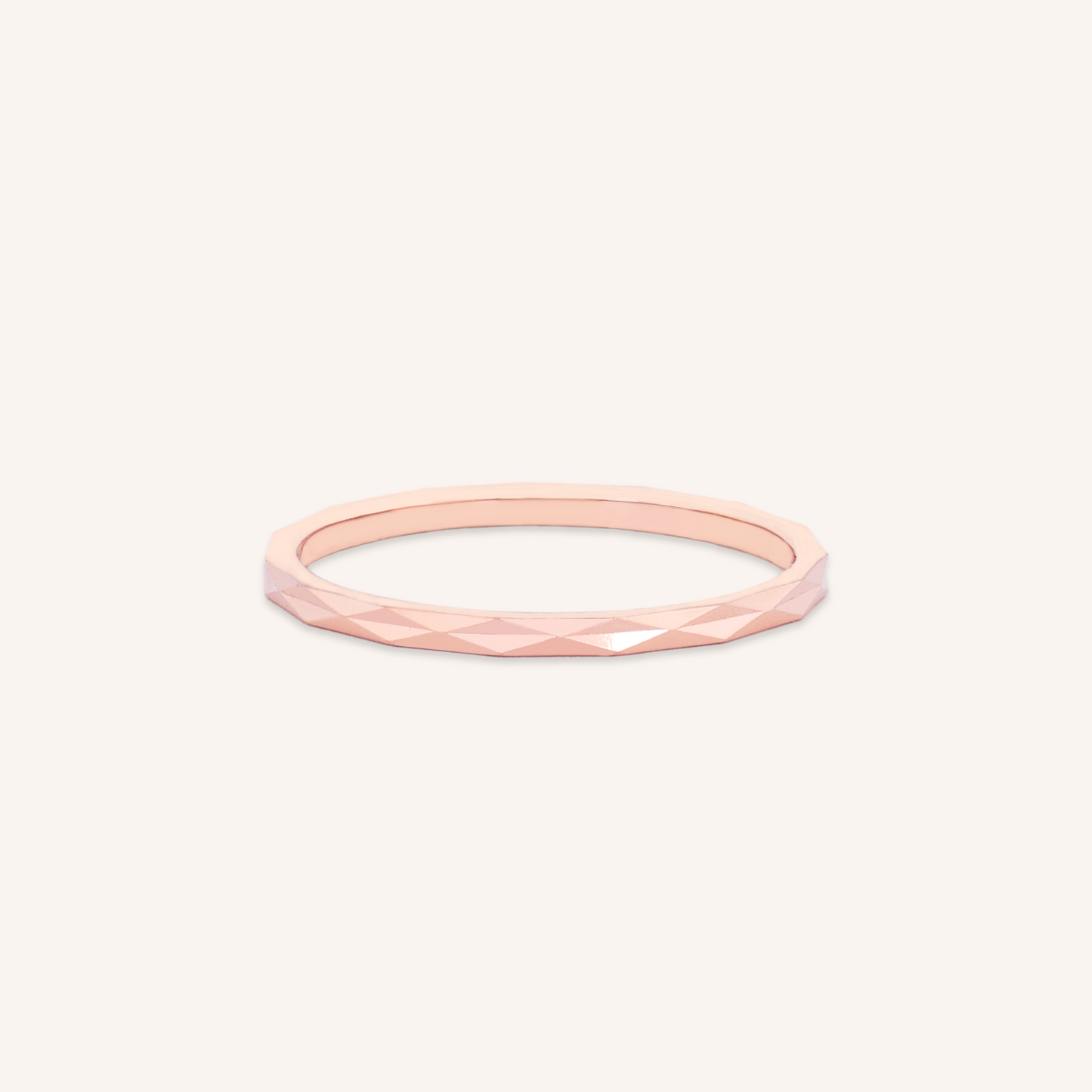 Faceted Slim Band Ring