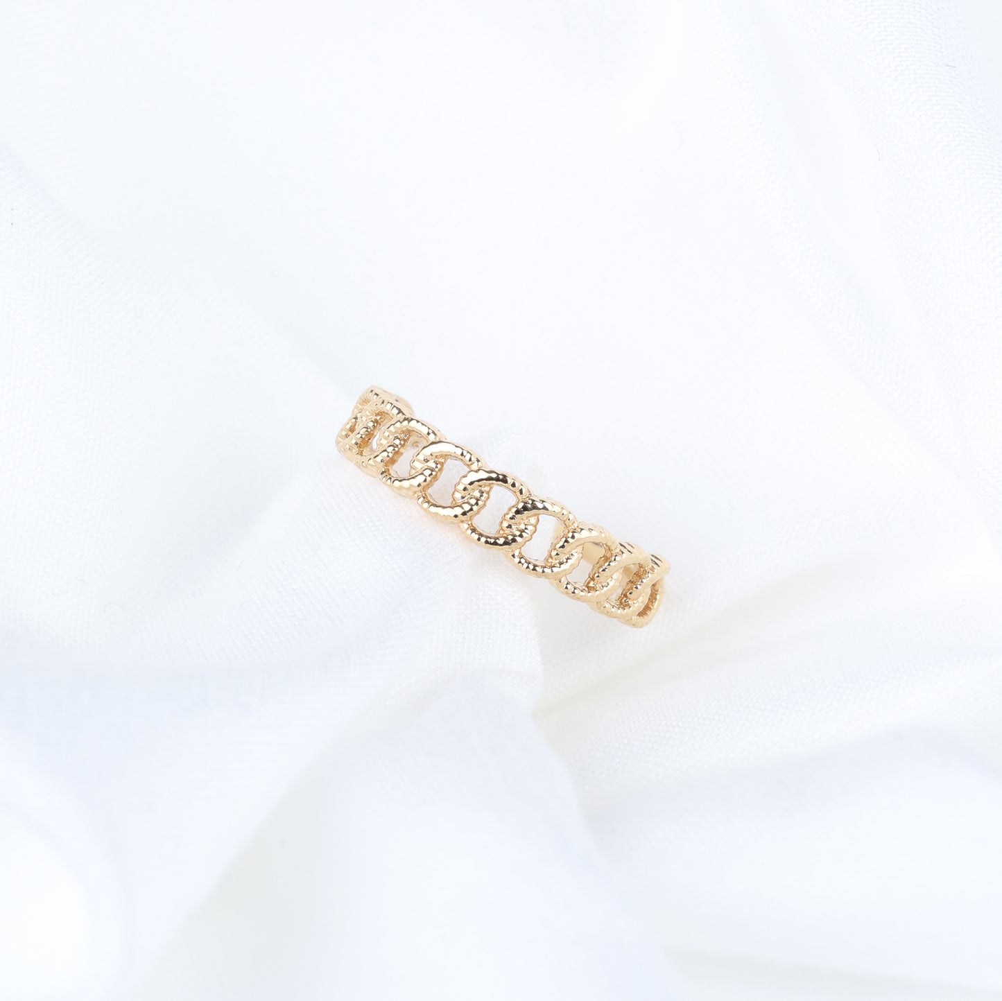 Milgrain Chain Link Band Ring