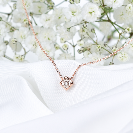 Golden Petal Brown Diamond Necklace