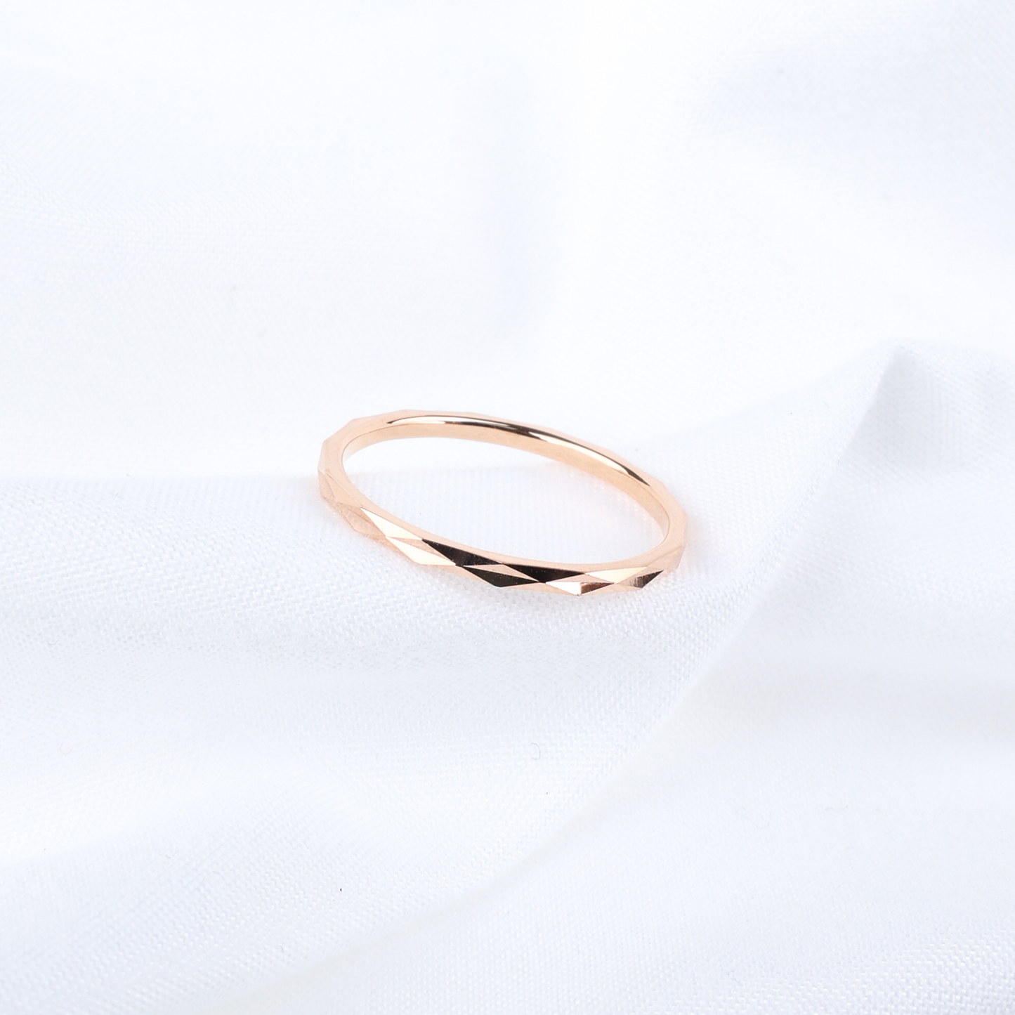 Faceted Slim Band Ring