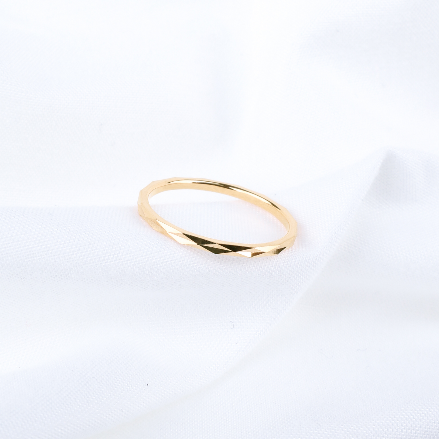 Faceted Slim Band Ring