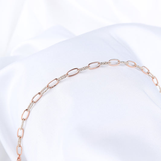 Two-Tone Twist Chain Bracelet