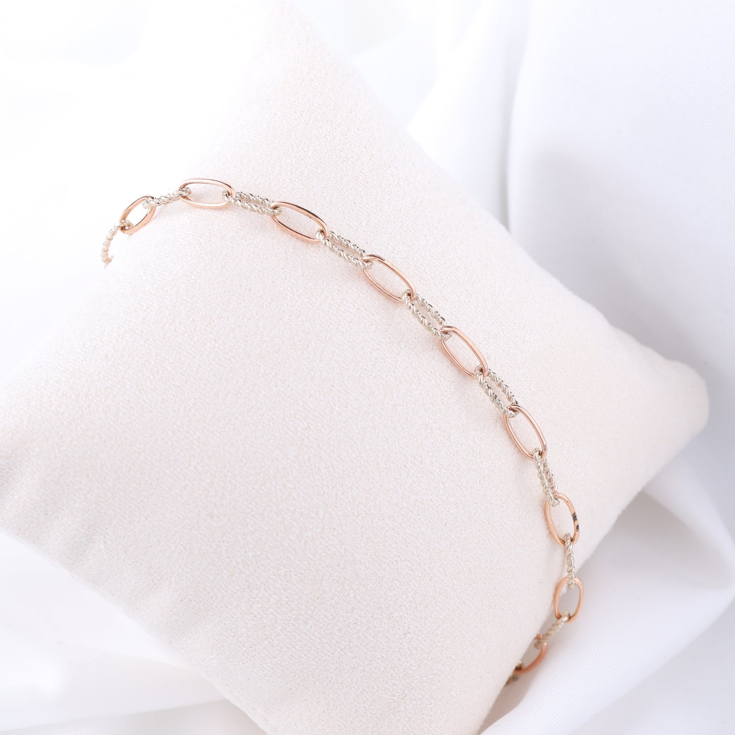 Two-Tone Twist Chain Bracelet