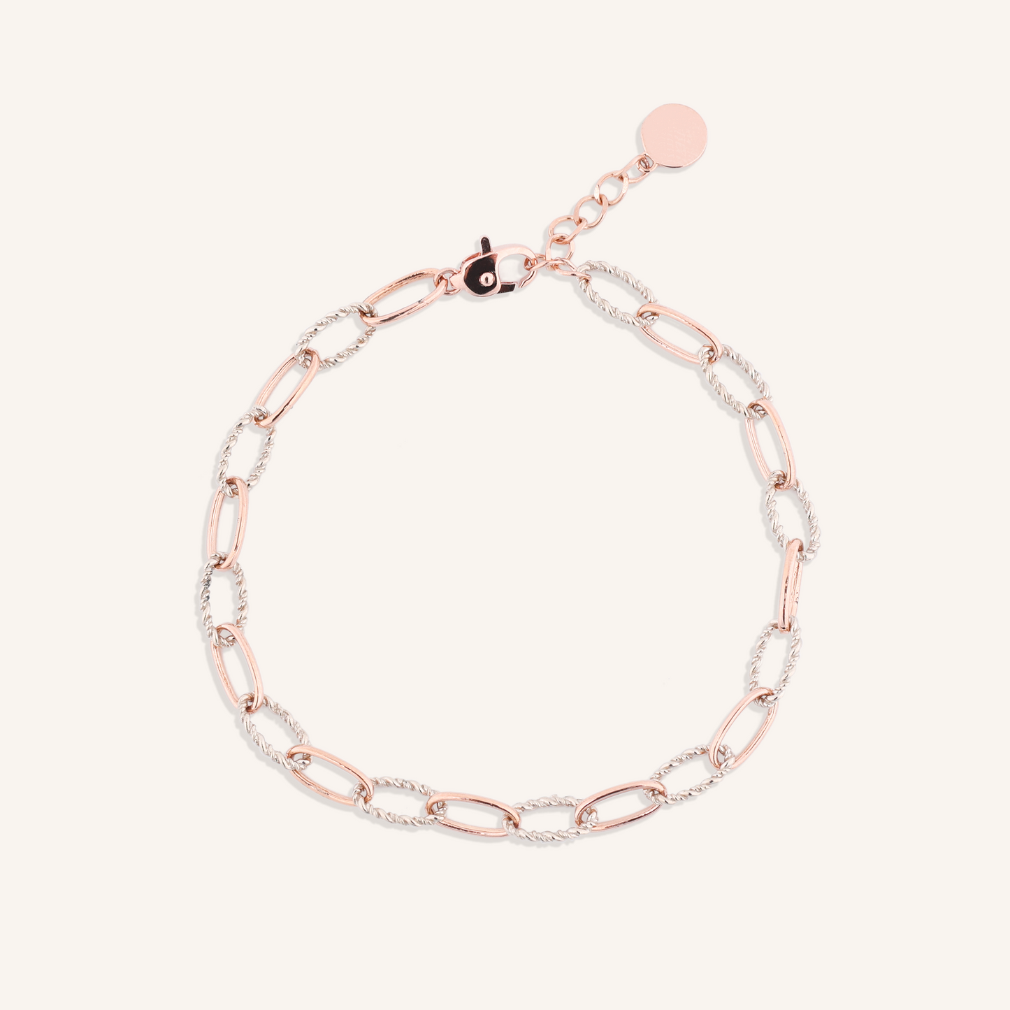 Two-Tone Twist Chain Bracelet