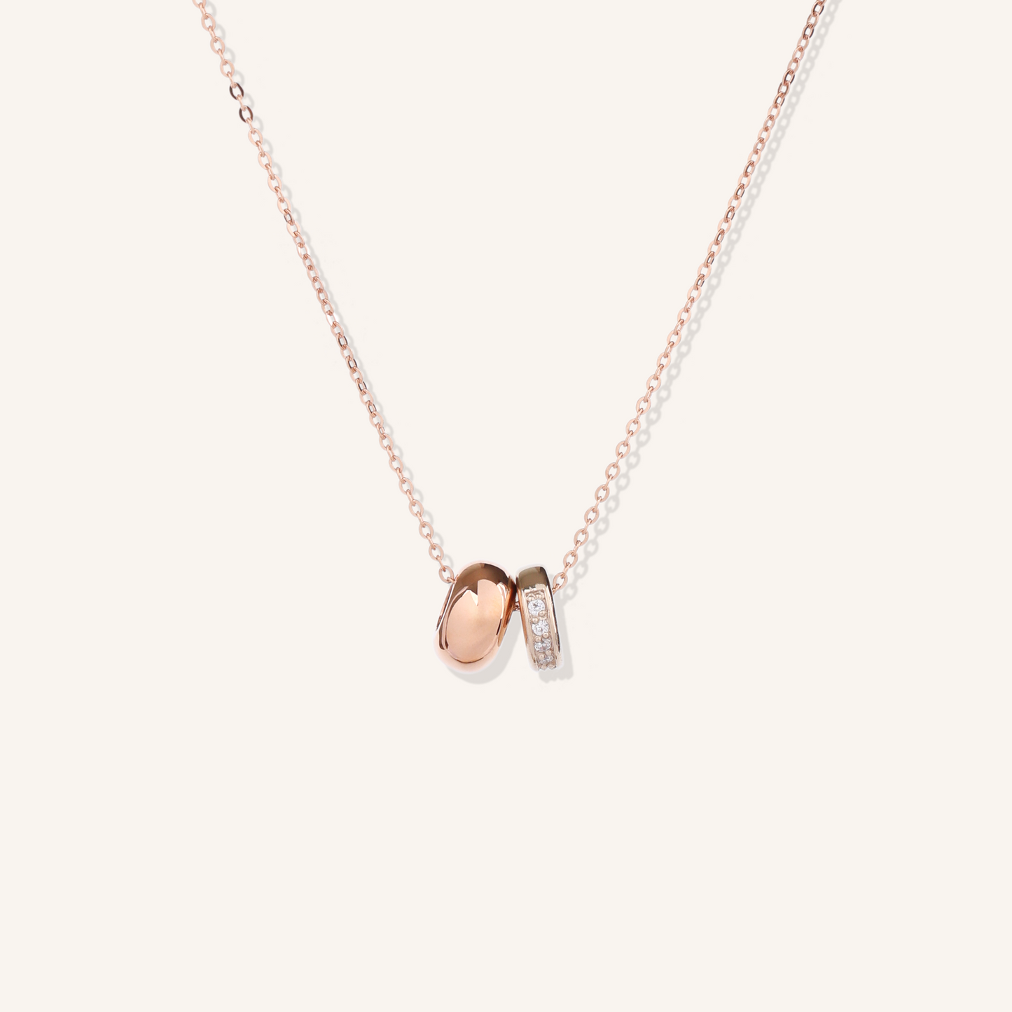 Two-Tone Duo Ring Necklace