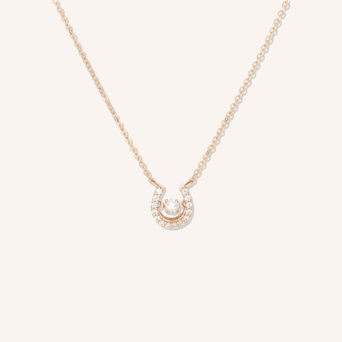Dancing Stone Horseshoe Halo Necklace