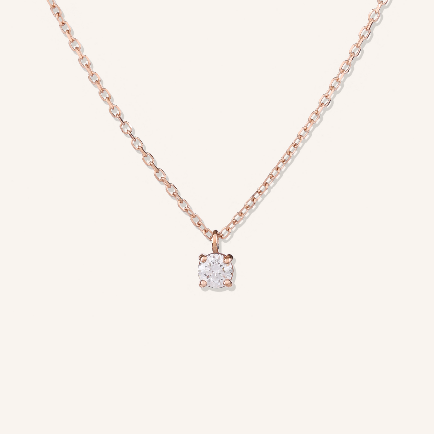 Lab Grown Diamond Four Prong Solitaire Necklace