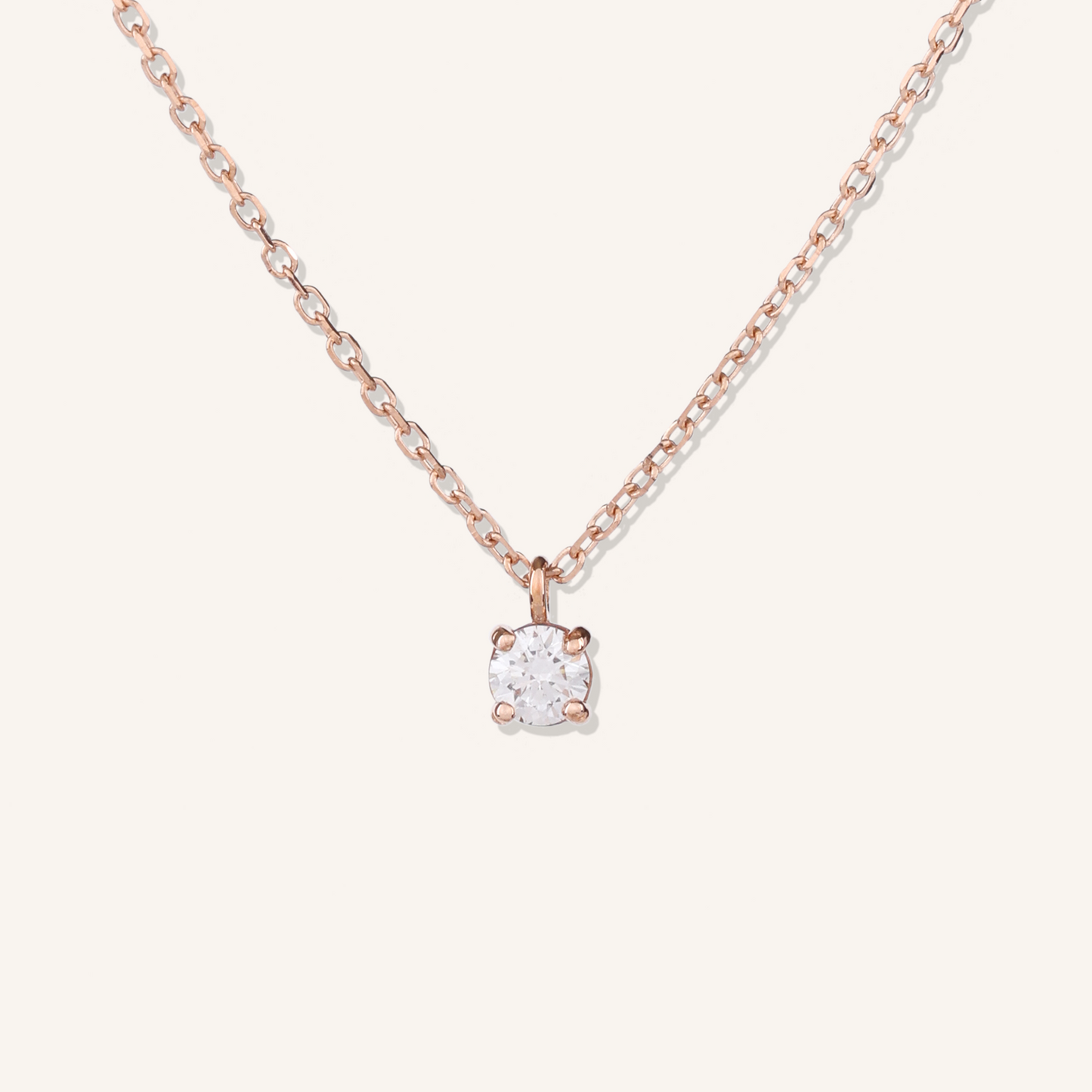 Four Prong Lab Grown Diamond Solitaire Necklace