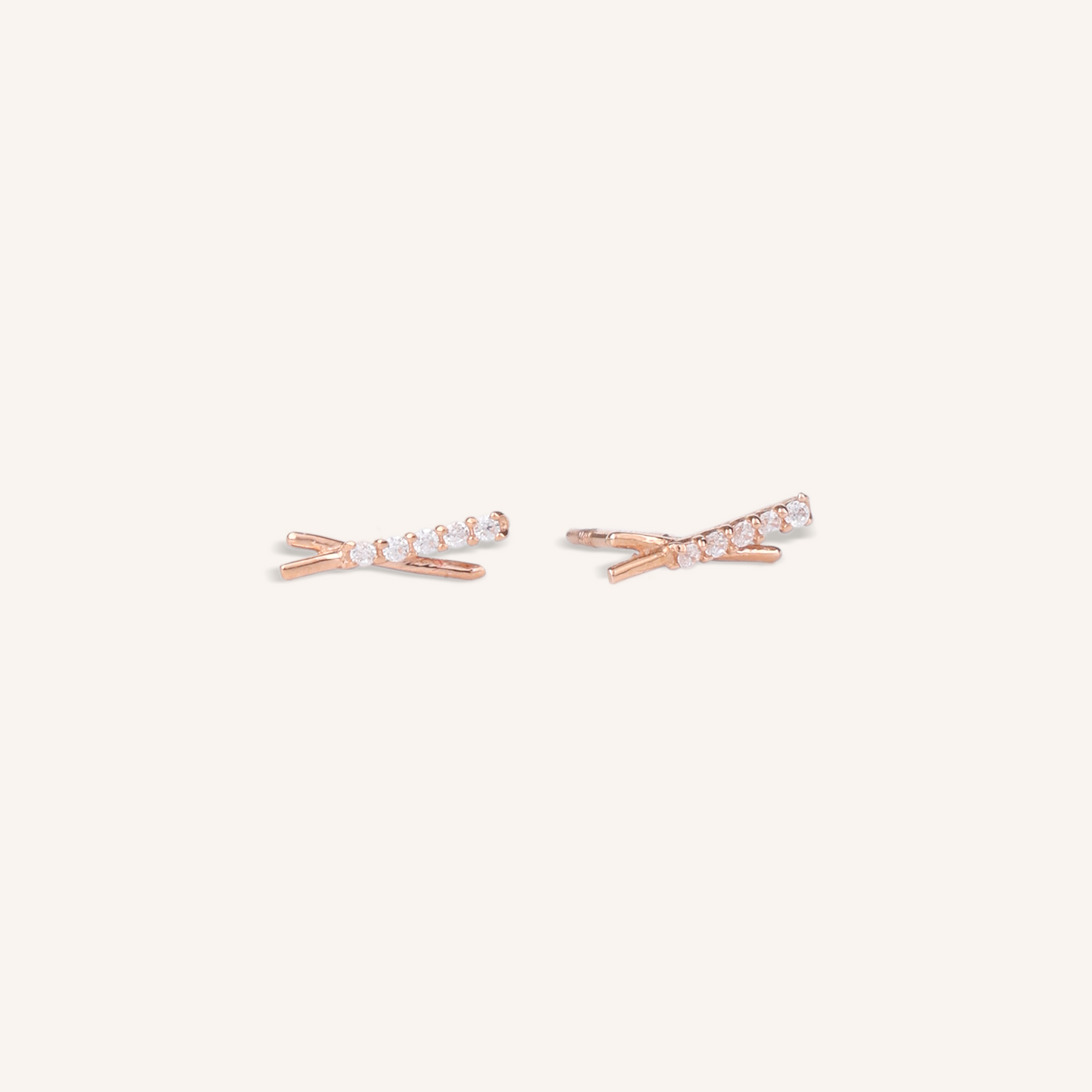 X Bar Stud Earrings