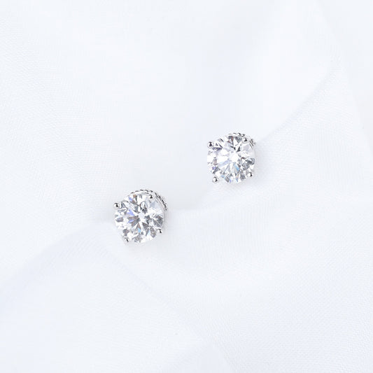 Four Prong Lab Grown Diamond Stud Earrings