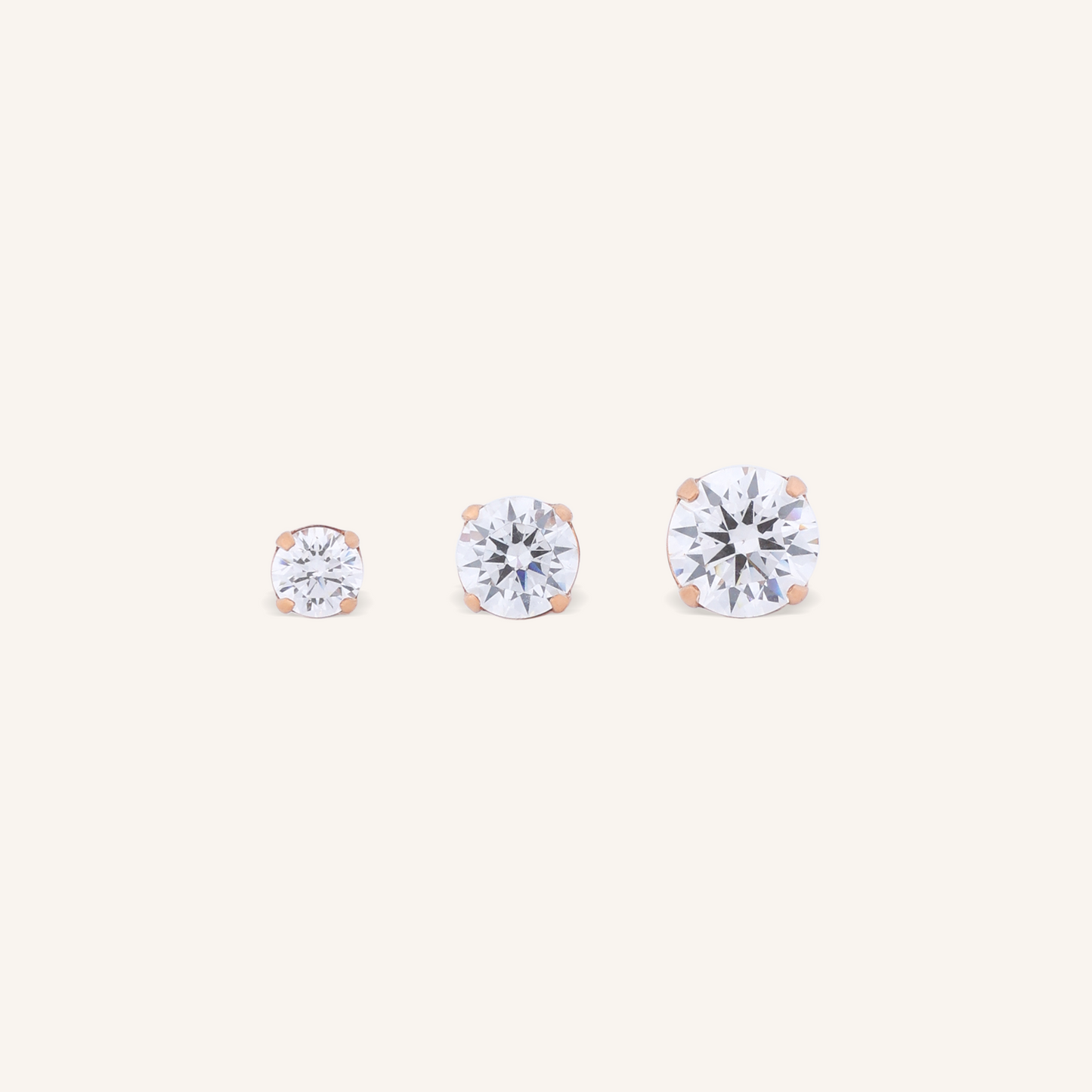 4 Prong Solitaire Stud Earrings