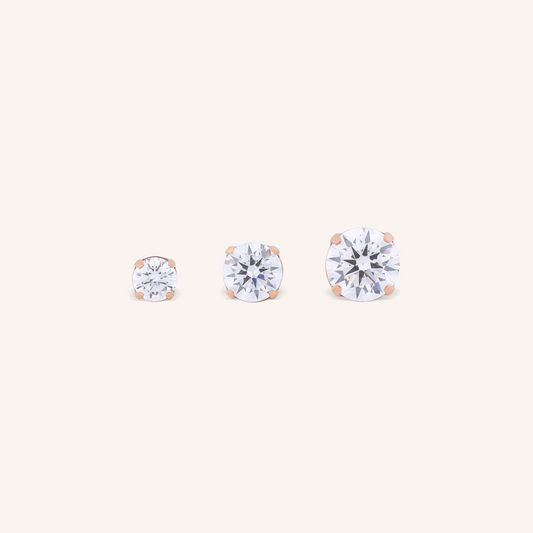 4 Prong Solitaire Stud Earrings