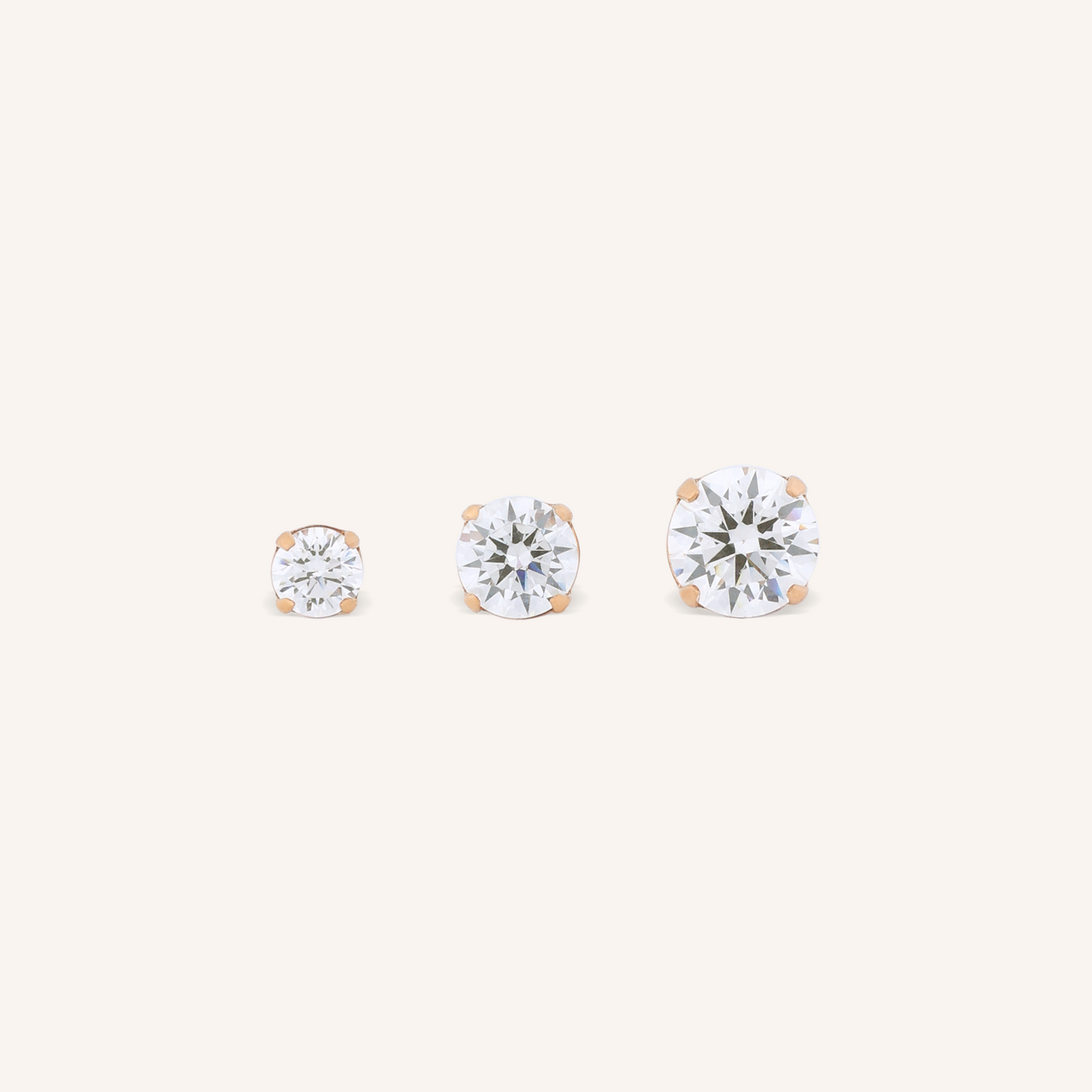 4 Prong Solitaire Stud Earrings
