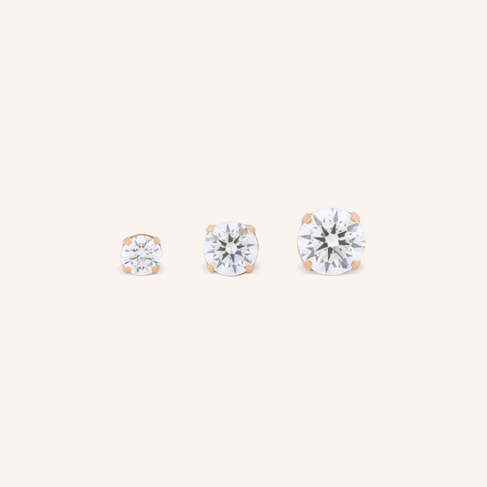4 Prong Solitaire Stud Earrings