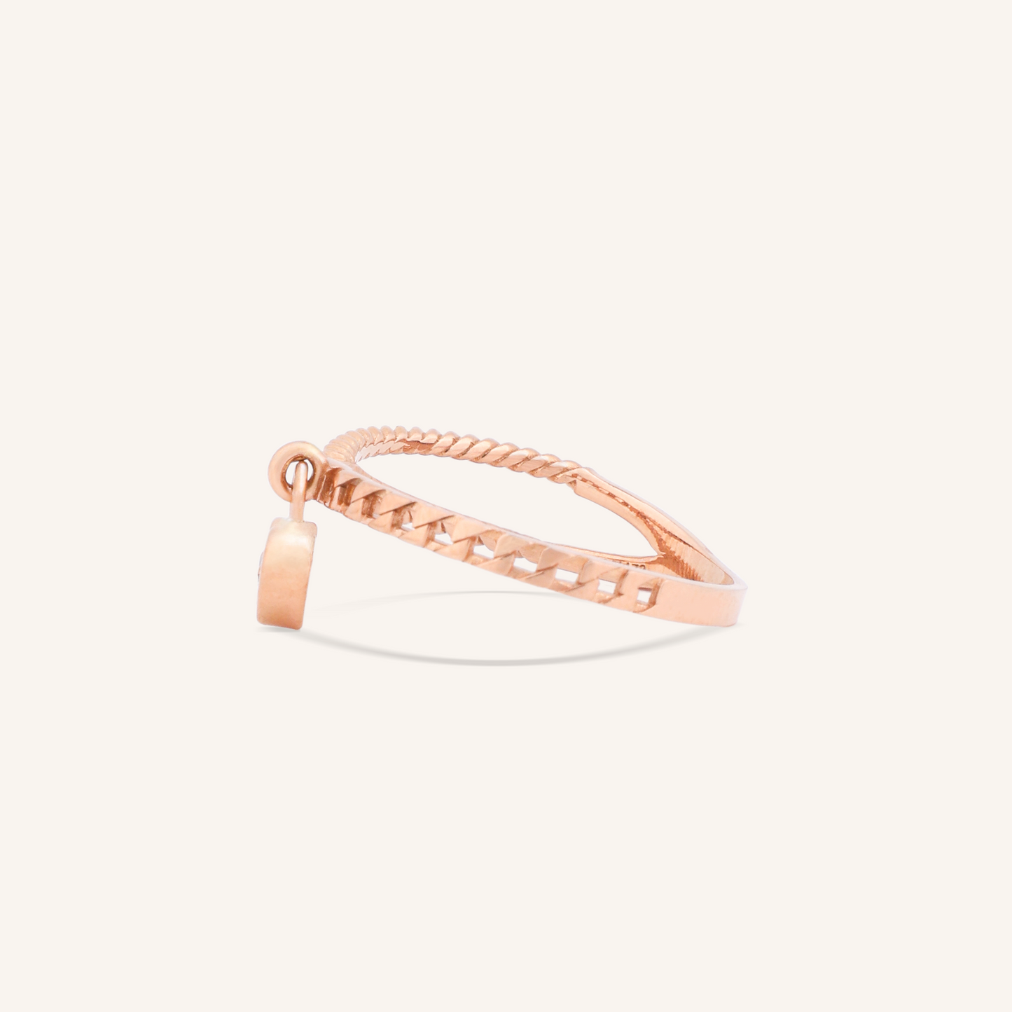 Heart Charm Dual Band Ring