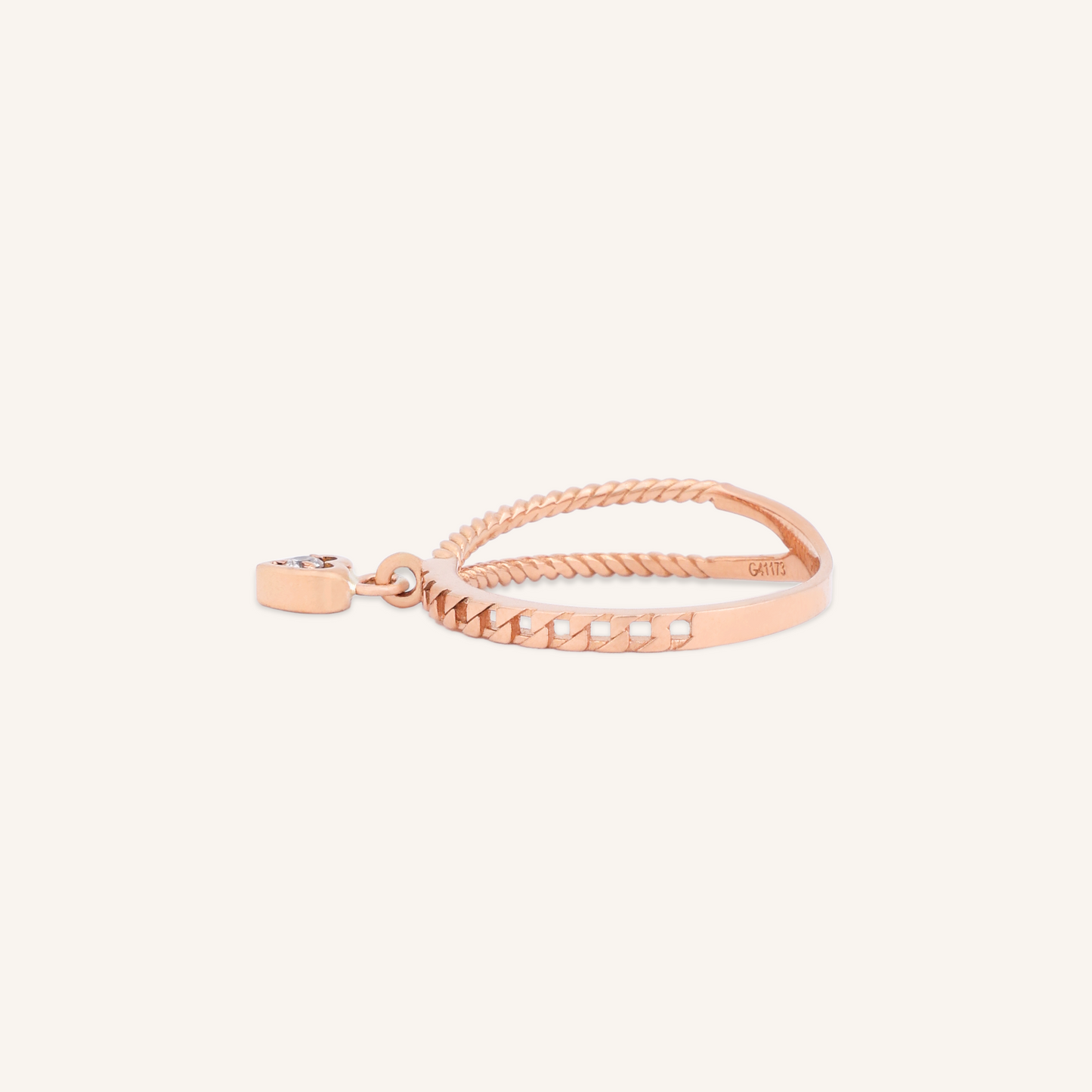 Heart Charm Dual Band Ring