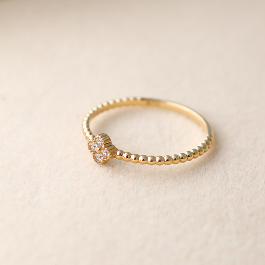Beaded Clover Ring