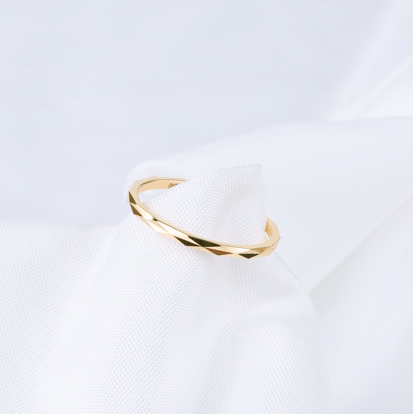 Faceted Slim Band Ring