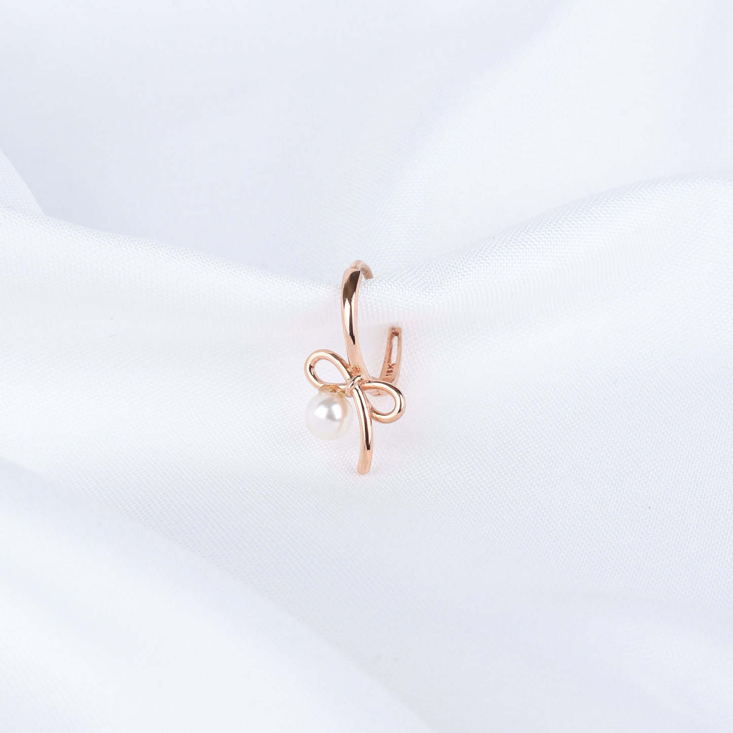 Ribbon Pearl Drop Earrings