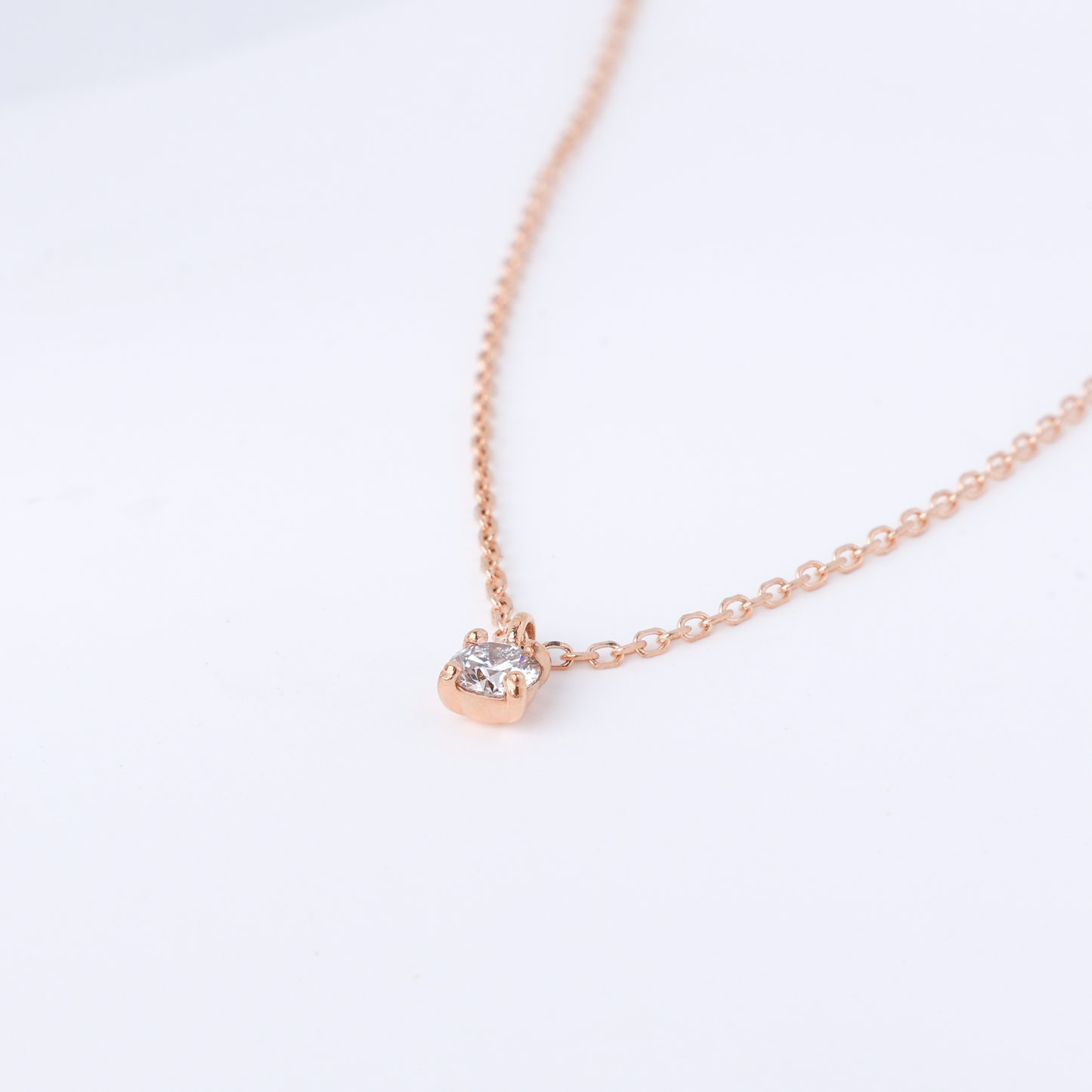 Lab Grown Diamond Four Prong Solitaire Necklace