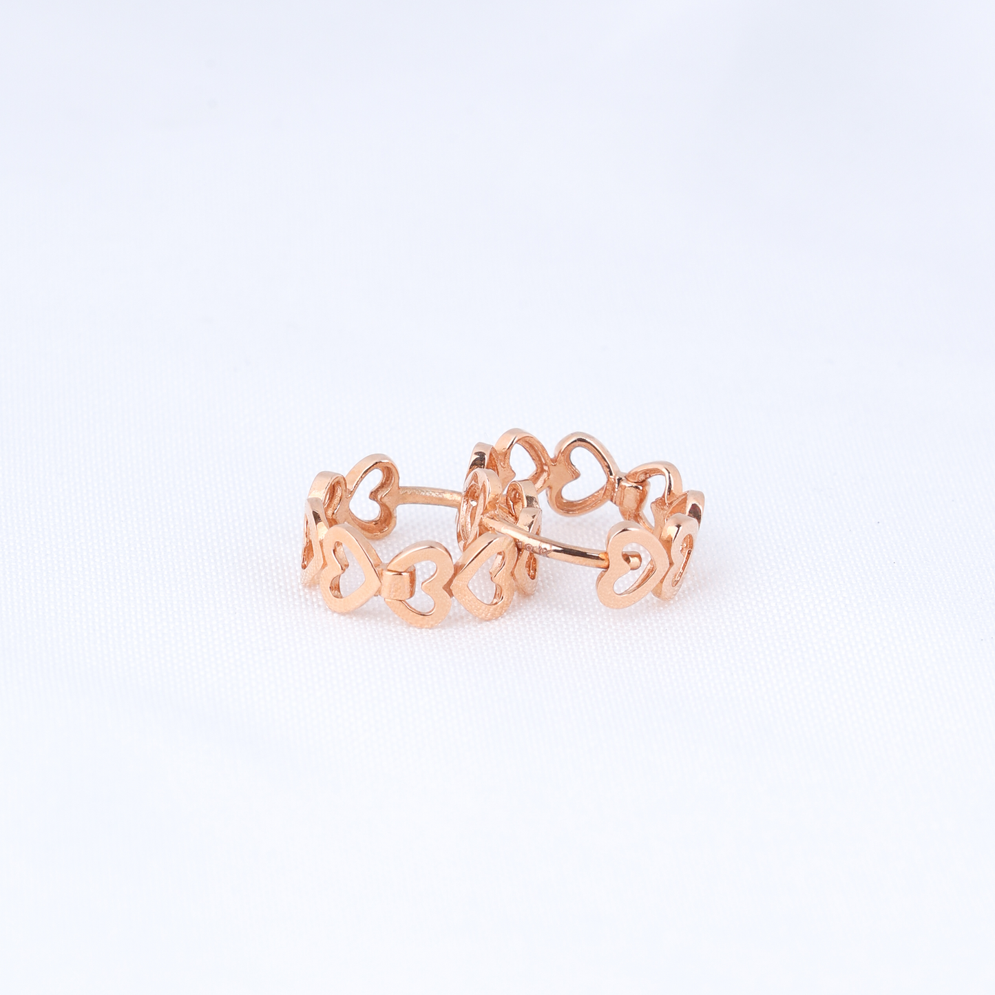 Heart Link Huggie Hoops