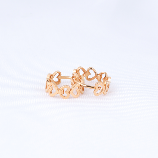 Heart Link Huggie Hoops