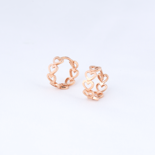 Heart Link Huggie Hoops