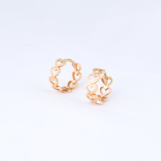 Heart Link Huggie Hoops