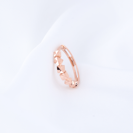 Faceted Cube Hoop Earrings