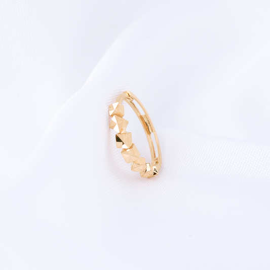 Faceted Cube Hoop Earrings